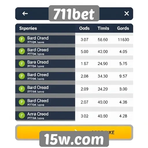 Comparativo das odds oferecidas pela 711bet